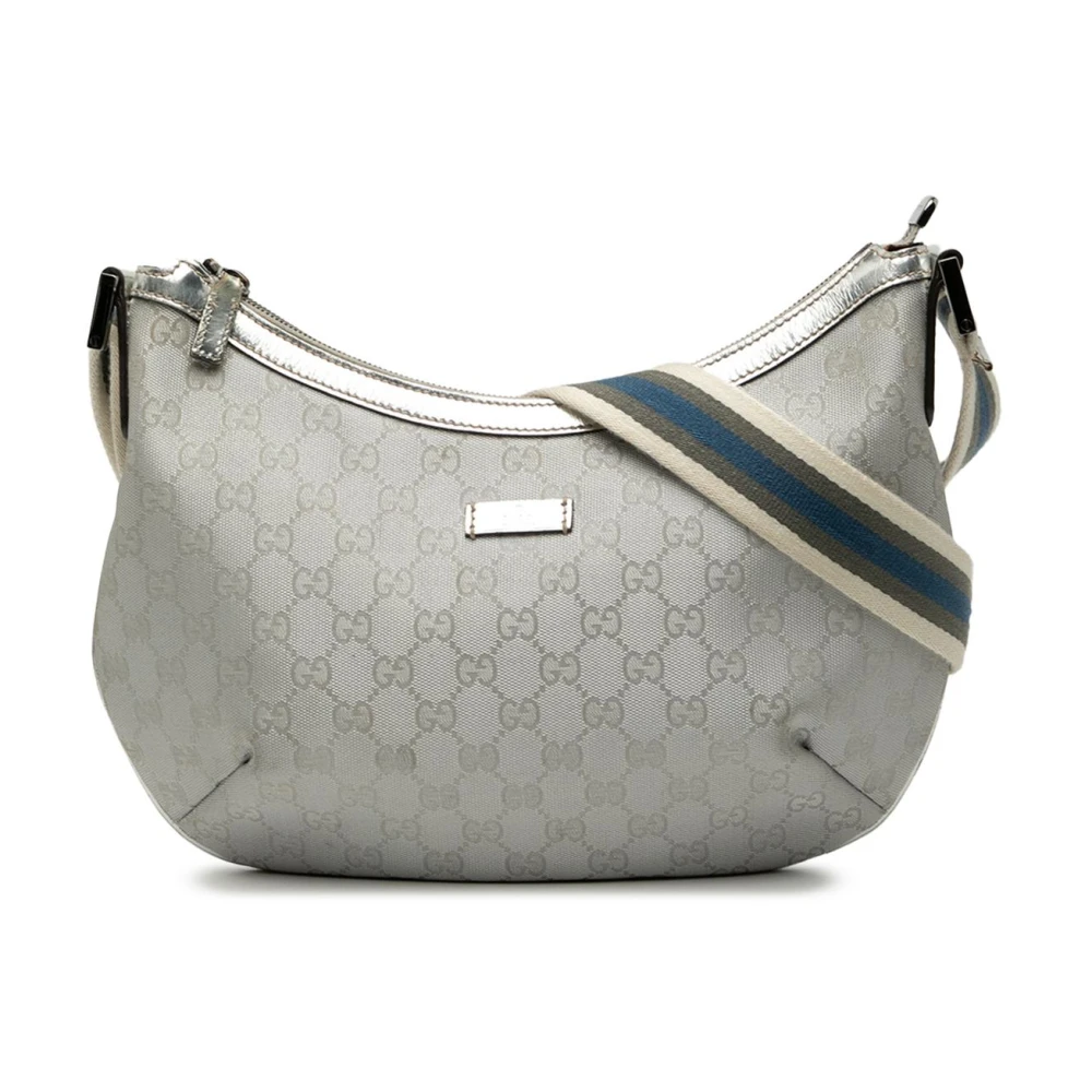 Gucci Vintage Women's Gray Vintage Shoulder Bags, One Size, Pre-Owned Hobo Bag