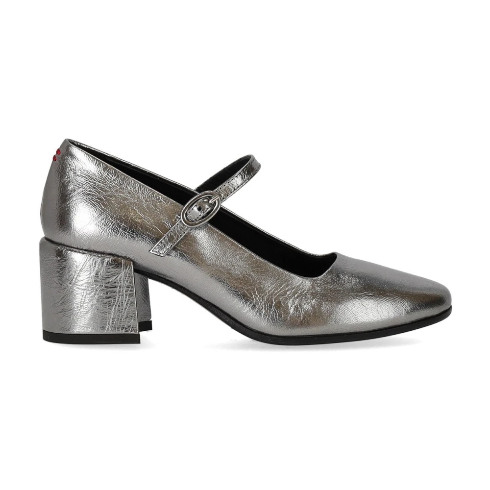 Halmanera Metall Stål Mary Jane Pump Gray, Dam