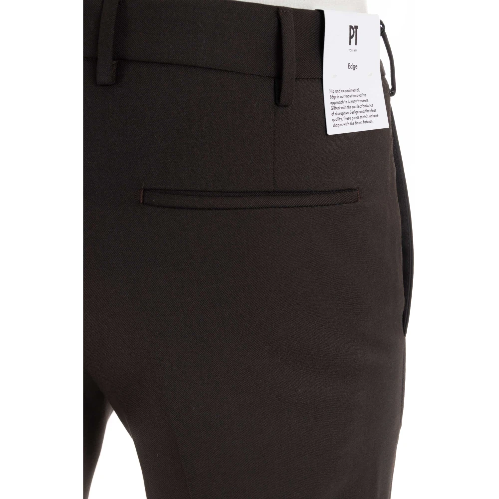 PT Torino Bruine Broek Moderne Pasvorm Brown Heren