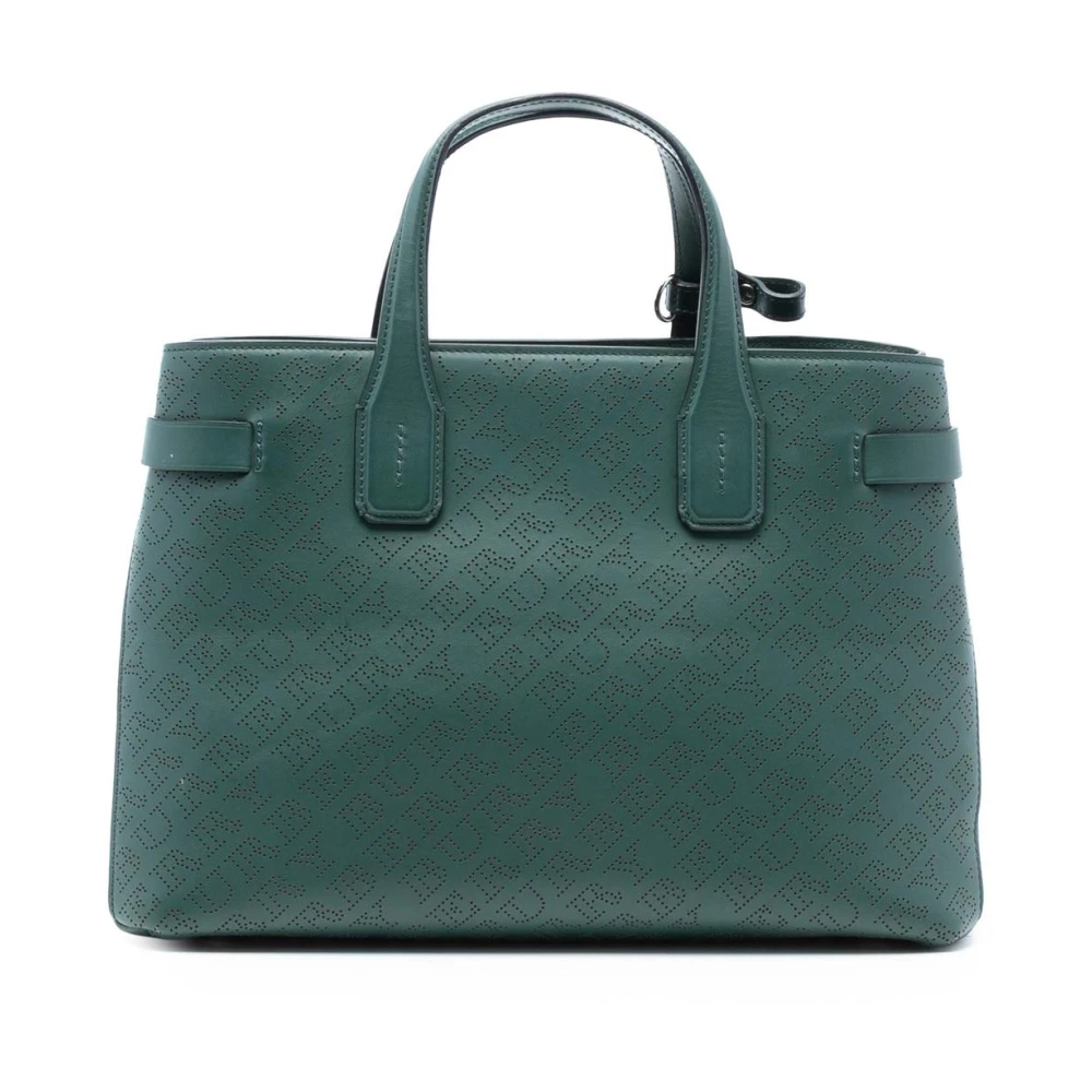 Burberry Vintage Women's Green Vintage Handbags, One Size, Pre-Owned Structured Leather Tote Bag
