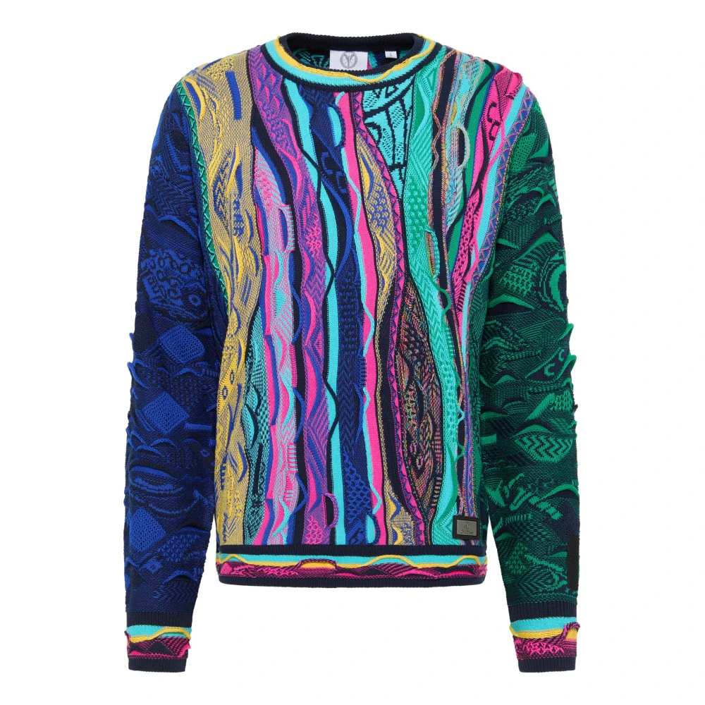 Carlo colucci Kleurrijke Gebreide Trui Delueg Multicolor Heren