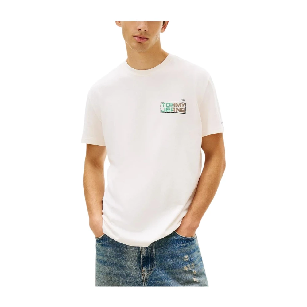 Tommy Hilfiger Men's White T-Shirts, M, Graphic T-Shirt