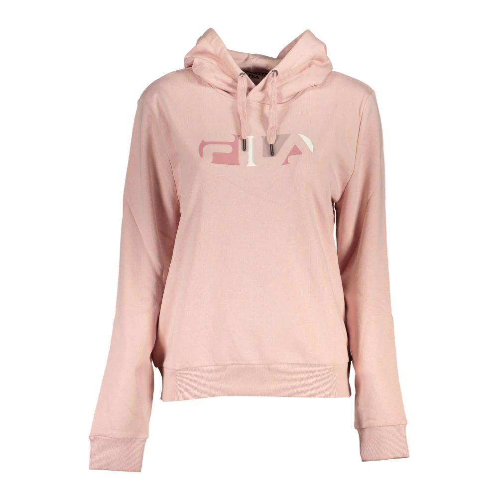 Fila Roze Hoodie met Lange Mouwen en Logo Print Multicolor Dames
