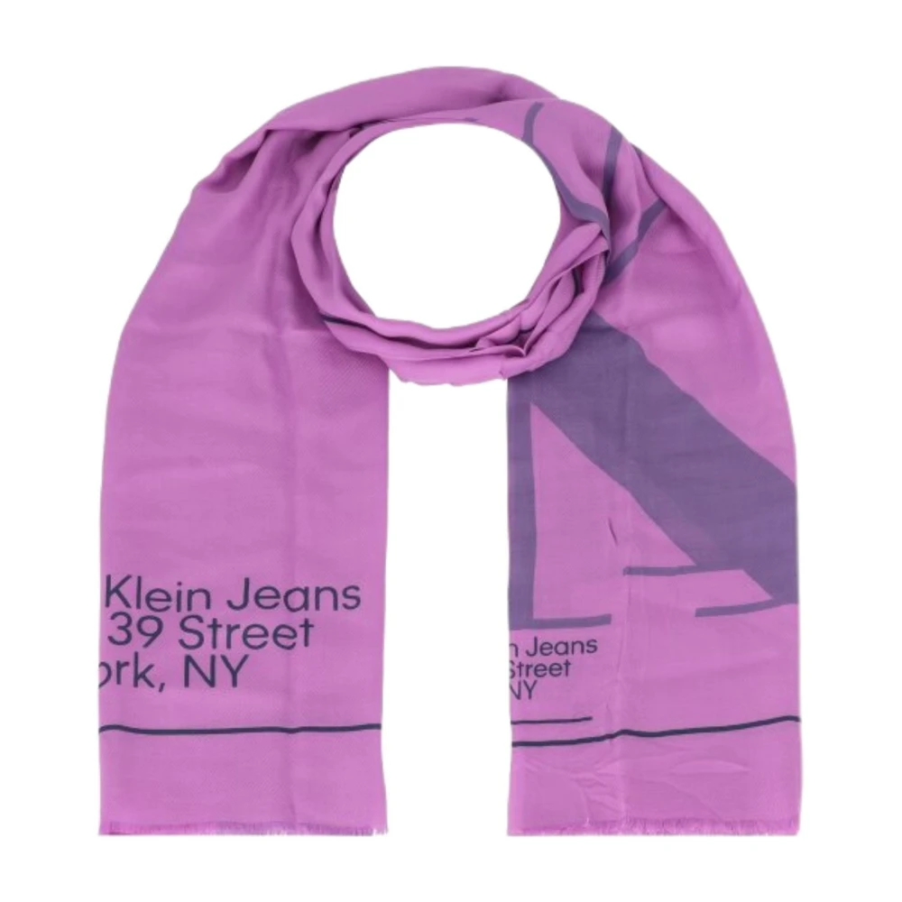 Calvin Klein Gevestigde Sjaal voor Vrouwen Purple Dames