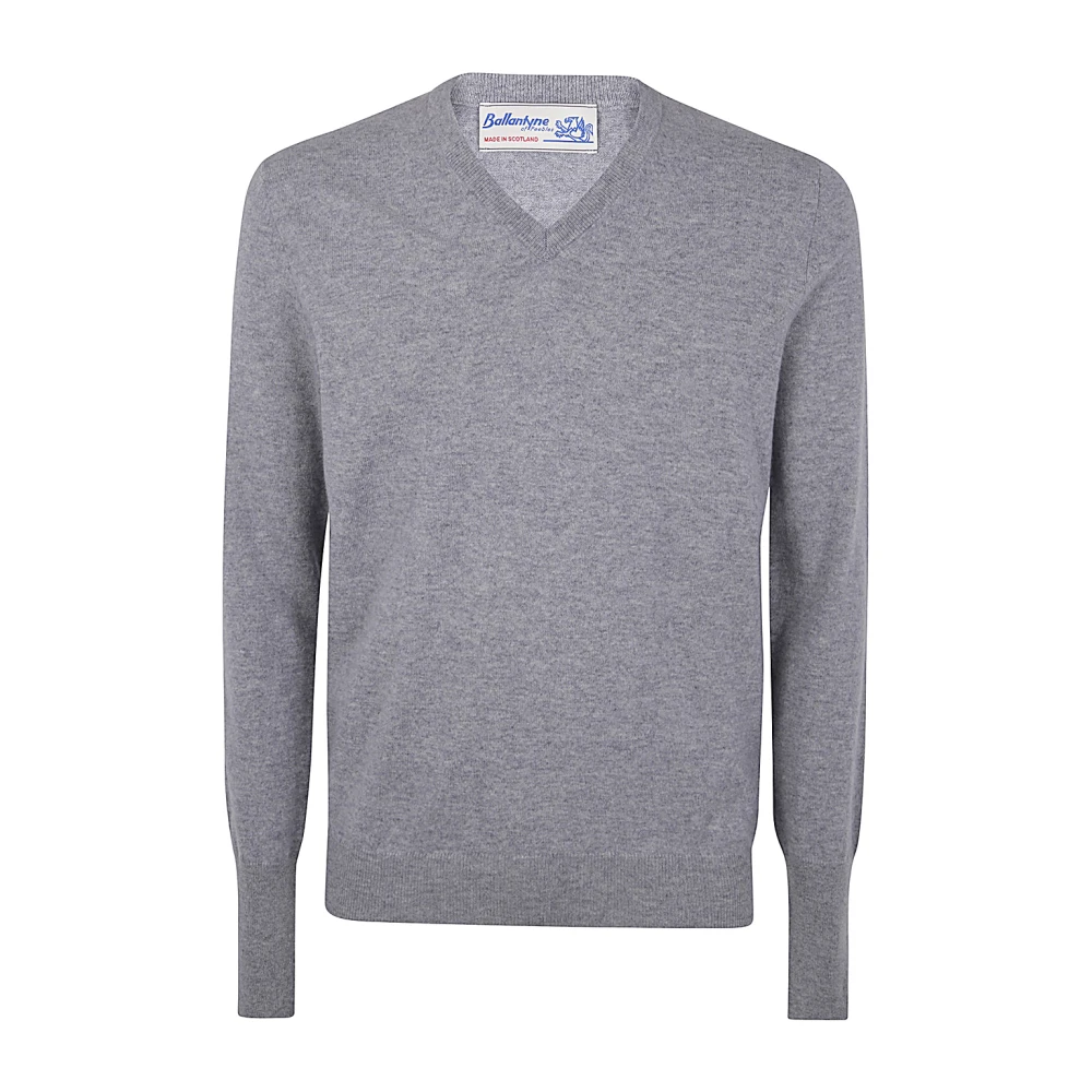 Ballantyne Zink V-hals Pullover Sweater Gray Heren