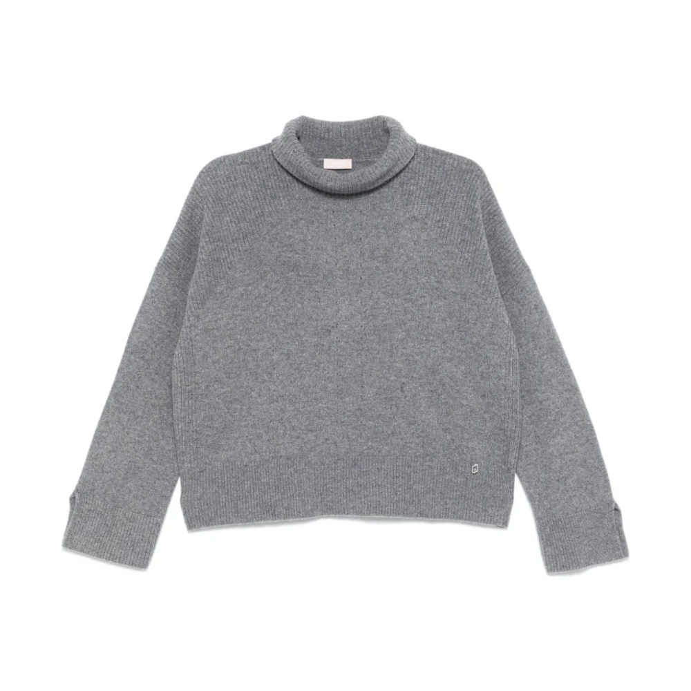 Liu Jo Ash Grey Wol Coltrui Sweater Gray Dames