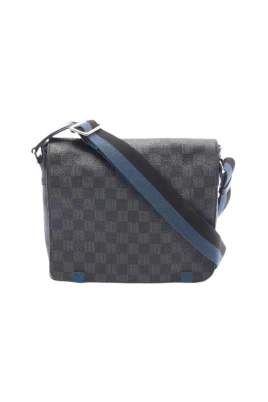 Pre-owned District PM NM Damier Graphite Axelremsväska