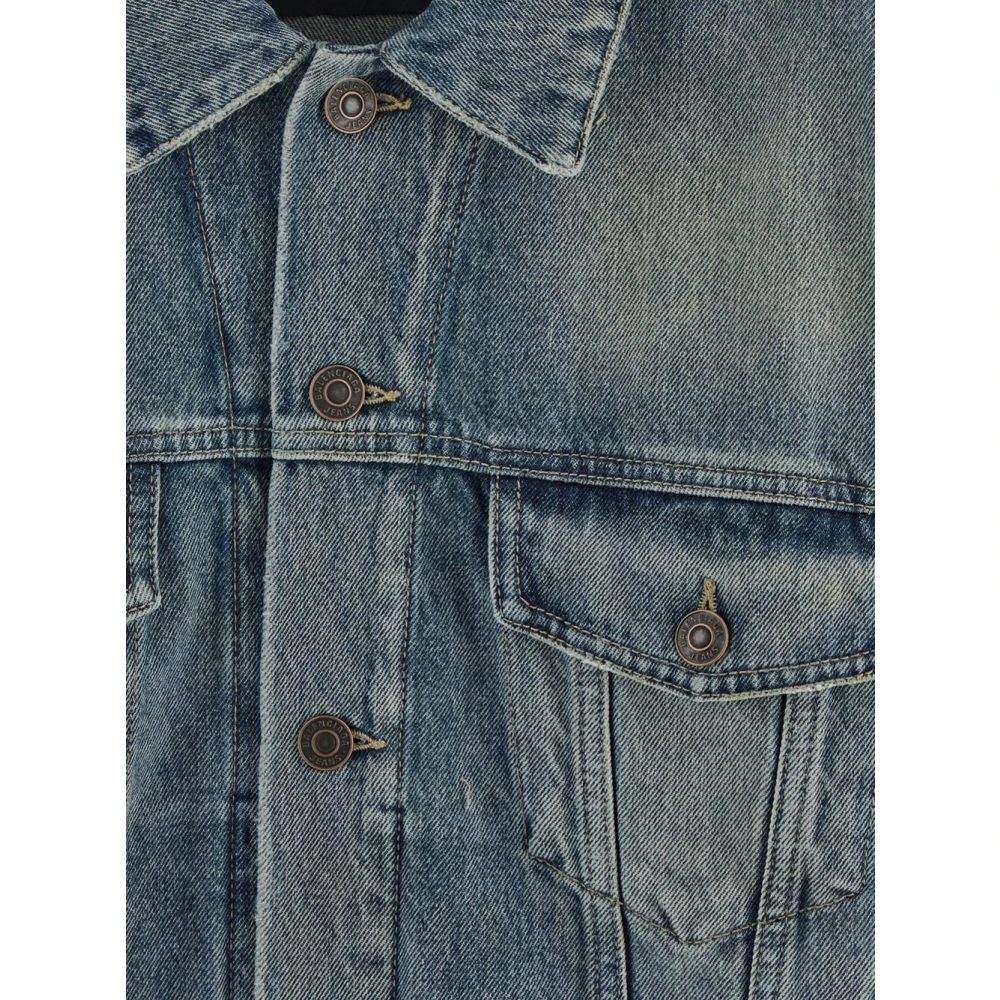Balenciaga Stijlvolle Denim Jack voor Mannen Blue Dames