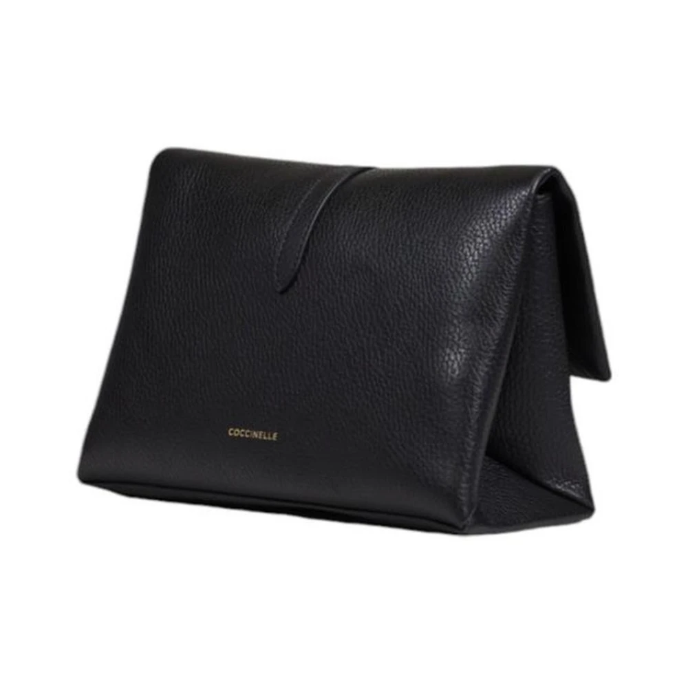 Coccinelle Zwarte leren handtas Premium afwerking Black Dames