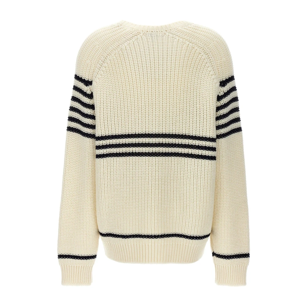 Loewe Gestreepte wollen trui Beige Heren