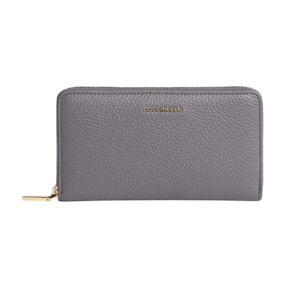 Coccinelle Metallic Soft Large Zip Wallet - Female - Wallets & Cardholders - Blue - One Size - Accessories