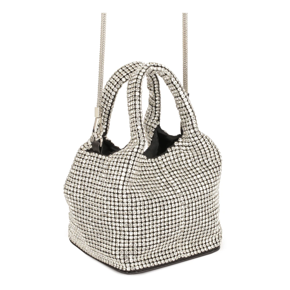 Kazar Kleine glanzende handtas met zirkonen Gray Dames