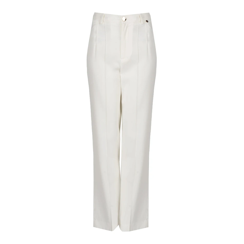 Liu Jo Donna Beige Eleganti Pantaloni A Vita Alta
