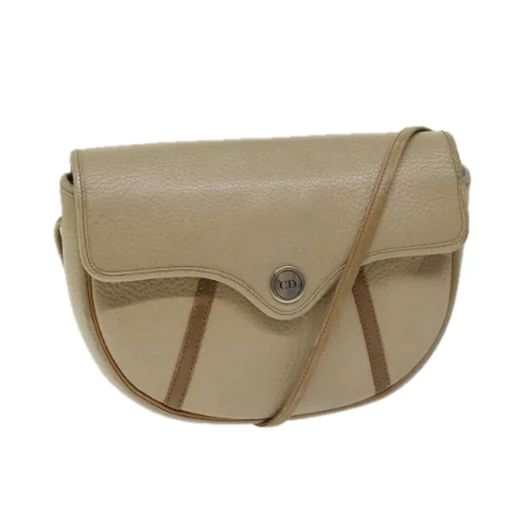 Dior Vintage Pre-owned Leather dior-bags Beige Dames