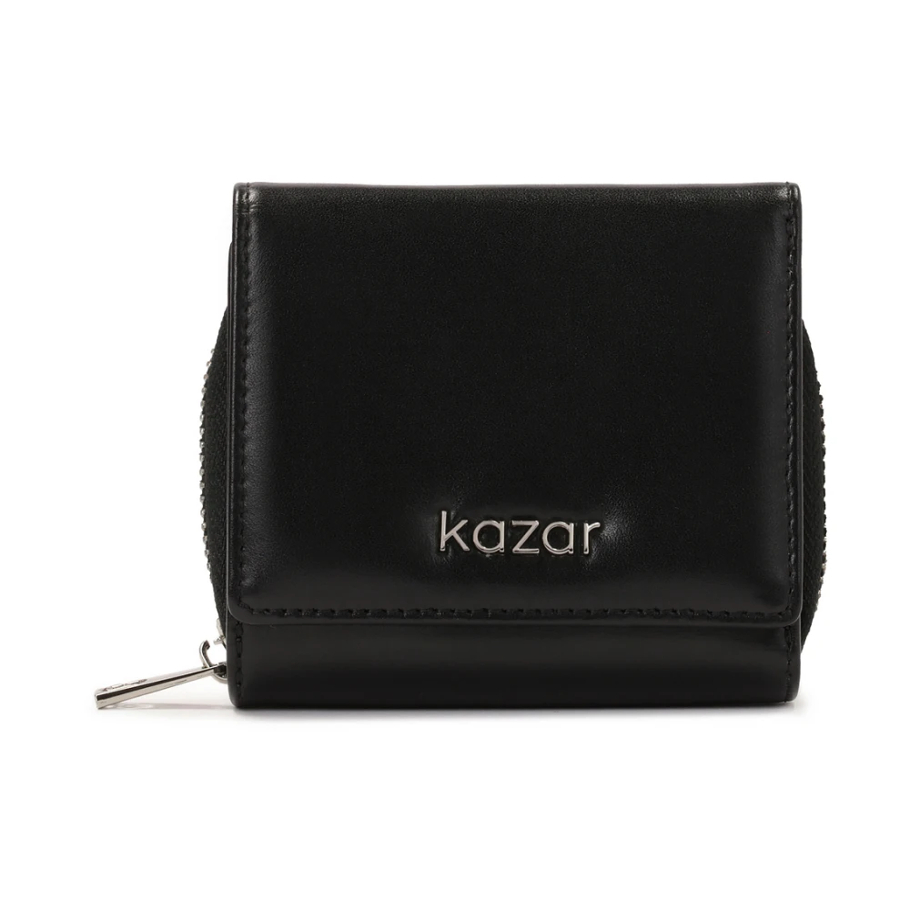 Kazar Compact leren portemonnee met sluiting Black Dames