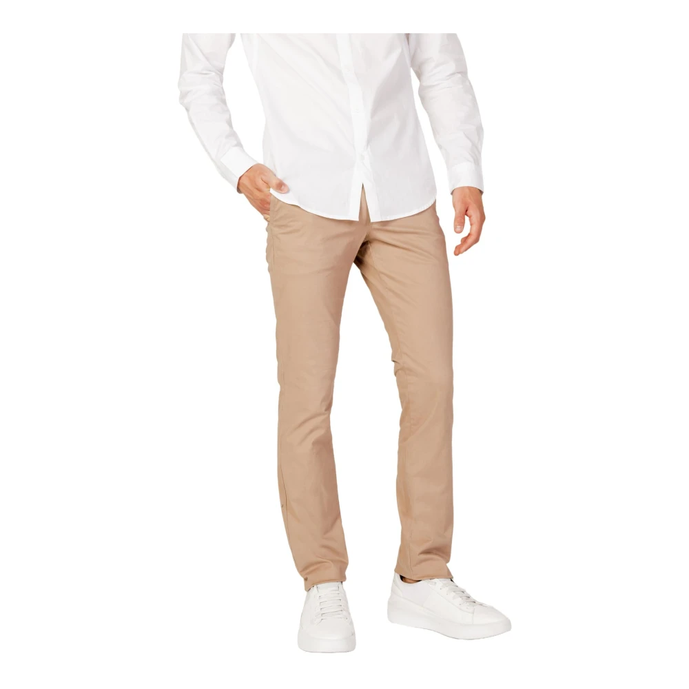 Armani Exchange Beige Broek Rits Knoopsluiting Beige Heren