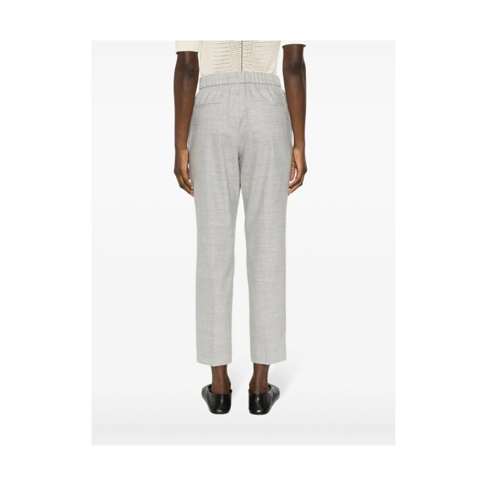 PESERICO Cropped Trousers Gray Dames