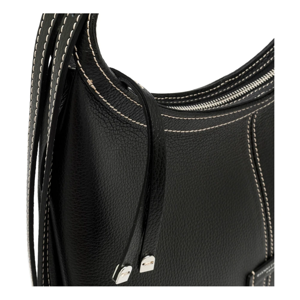 Gianni Chiarini Zwarte Norma Leren Schoudertas Black Dames
