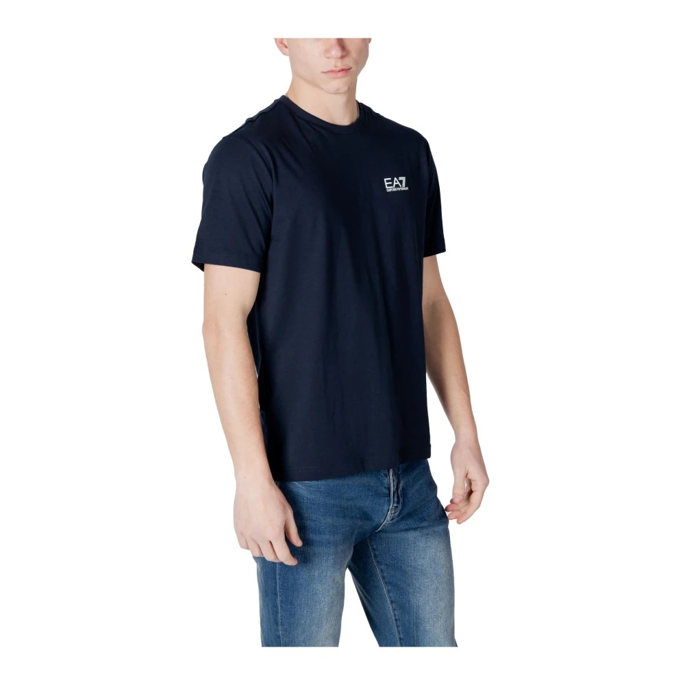 Emporio Armani EA7 Blauw Print Korte Mouw T-Shirt Blue Heren
