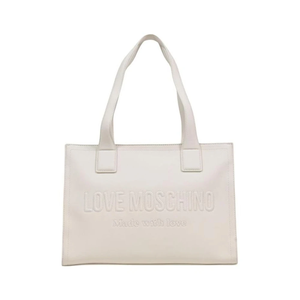 Love Moschino Women's Beige Polyethylene Handbag With Textured Design