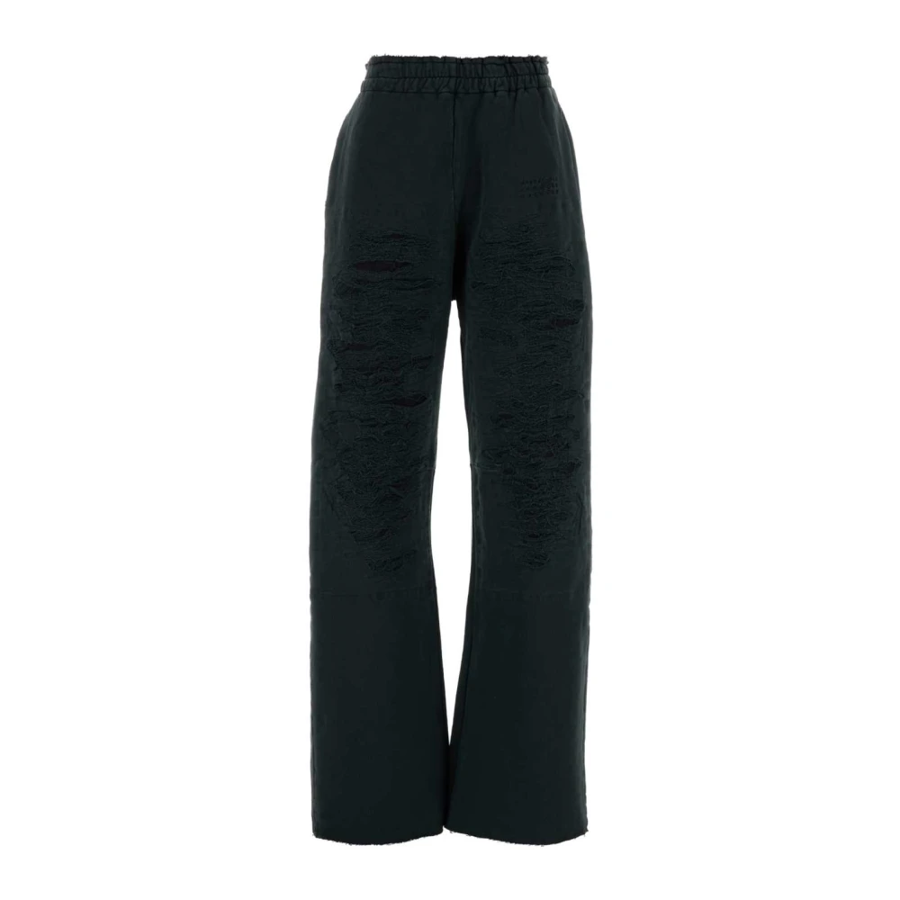 MM6 Maison Margiela Charcoal Katoenen Joggers Gray Dames