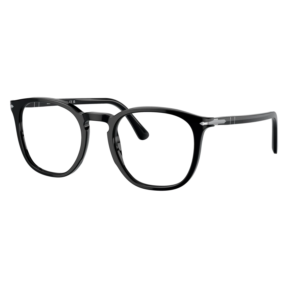 Persol Unisex Transparent Po3318v 95 Optical Frames Acetate Black Pantos Normal - Image 3