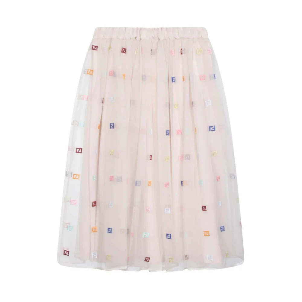 Fendi Girls Multicolor Embroidered Skirt - Kids Skirts - 13 Y - Kids