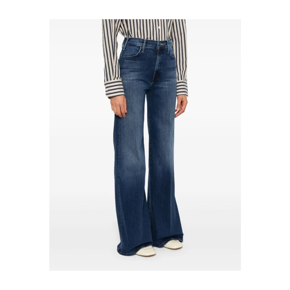 Mother Hoge Taille Wijde Pijp Jeans Blauw Blue Dames
