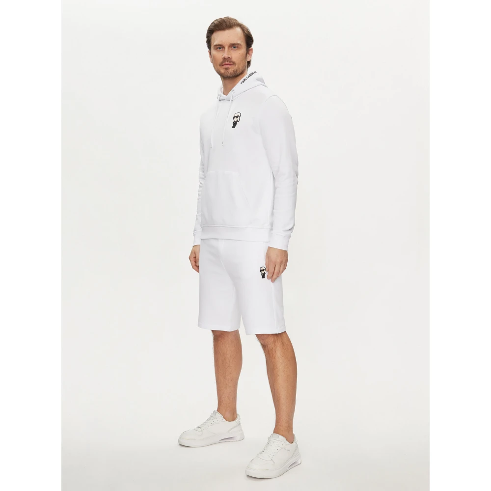 Karl Lagerfeld Witte Katoenmix Regular Fit Shorts White Heren