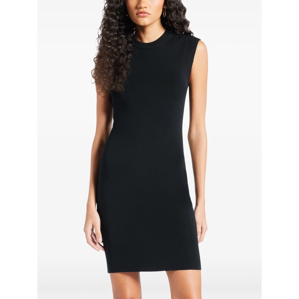 Michael Kors Zwarte Merino Cap Mini Jurk Black Dames