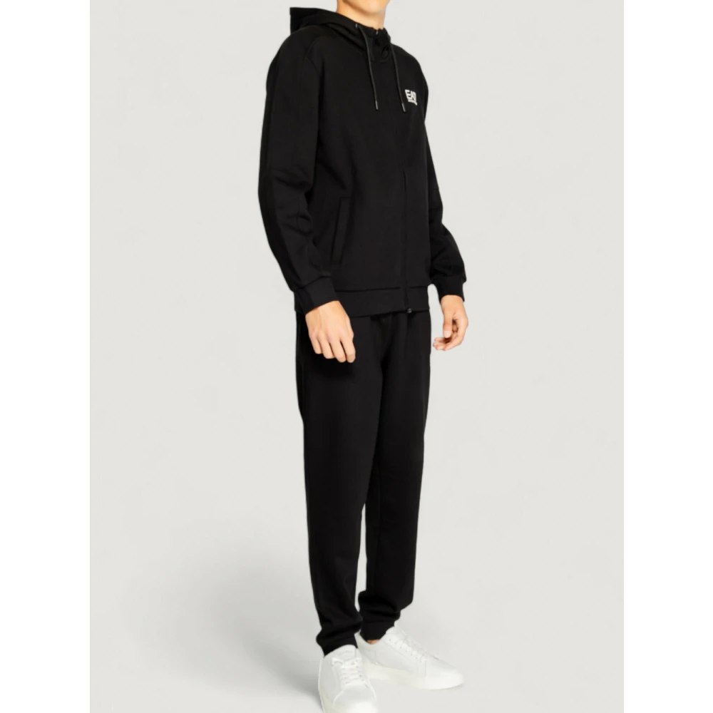 Emporio Armani EA7 Zwart Rits Hoodie Jurk Set Black Heren