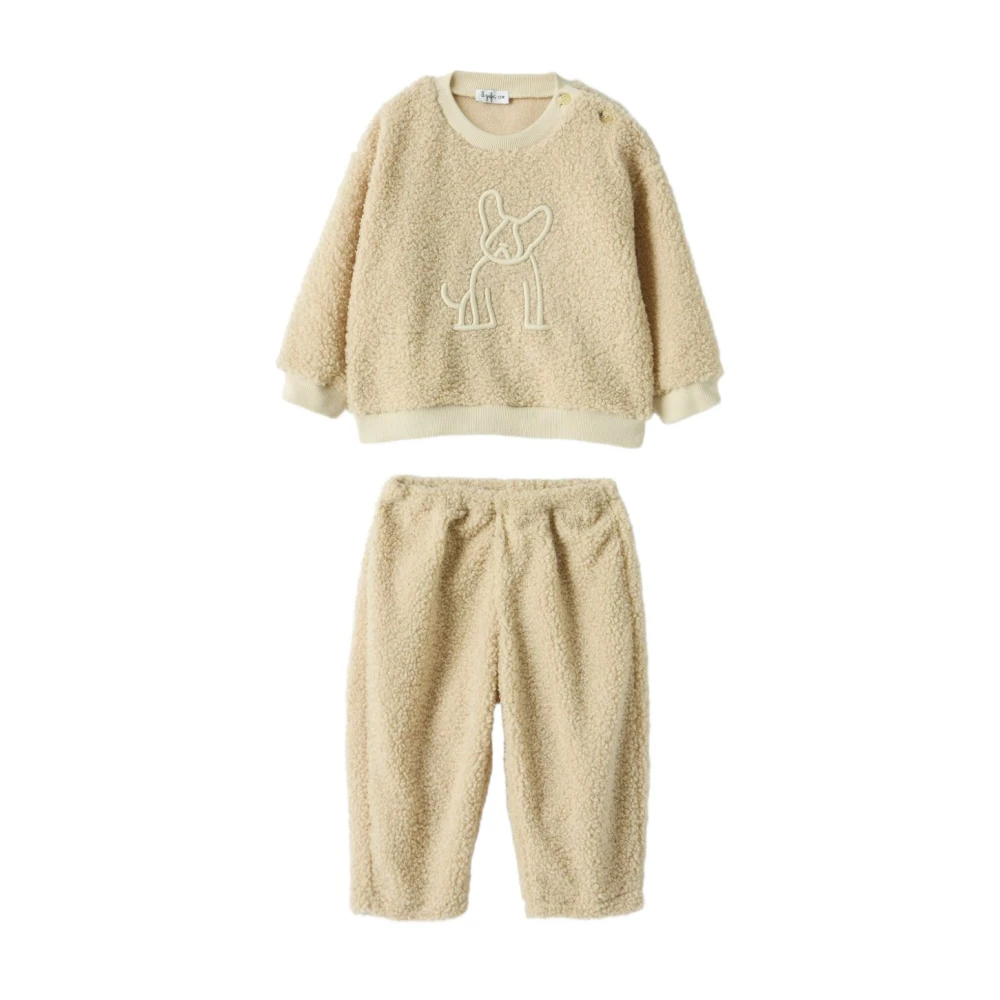 Il Gufo Beige Kids Sets, Unisex, 18 M, Teddy-Effect Two-Piece Suit Clothing