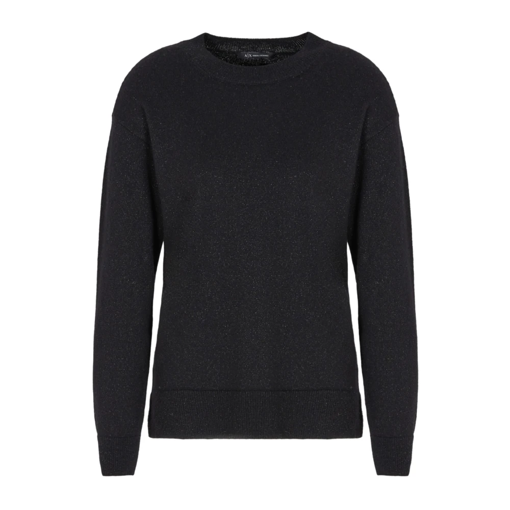 Armani Exchange Zwarte Crewneck Sweater Aw24 Black Heren
