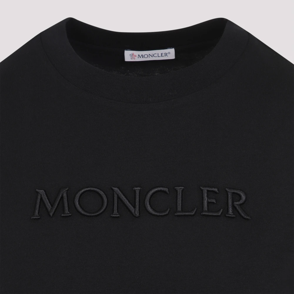 Moncler Zwarte T-shirt voor mannen Black Dames