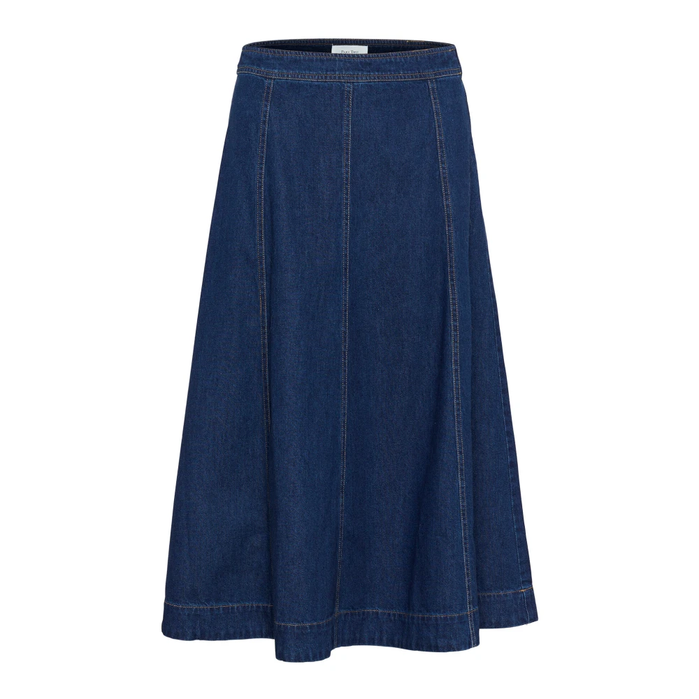 Part Two Donker Vintage Denim A-lijn Rok Blue Dames