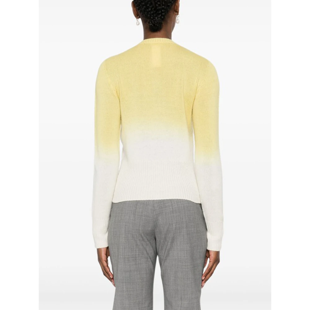 Fabiana Filippi Gele Geknoopte Vest met Ronde Hals Yellow Dames
