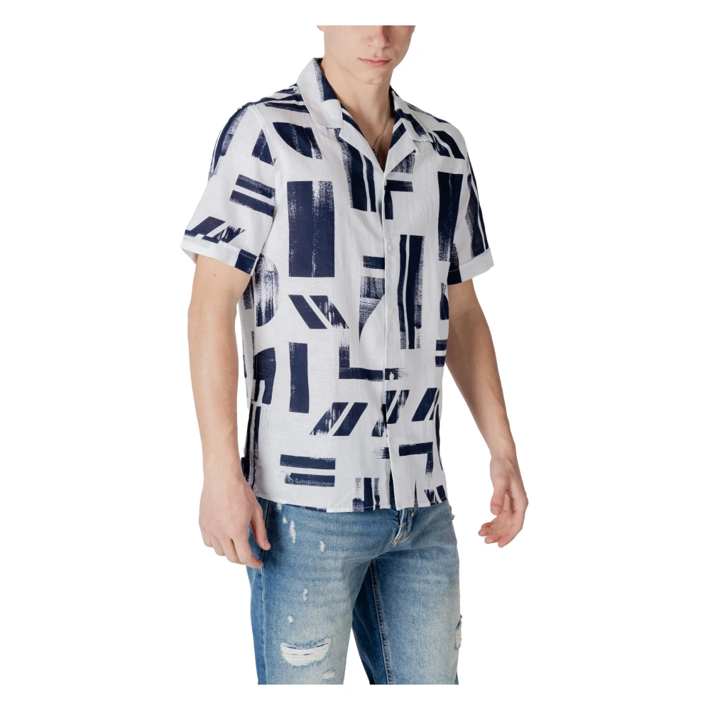 Antony Morato Geometrisch Patroon V-hals Shirt Multicolor Heren