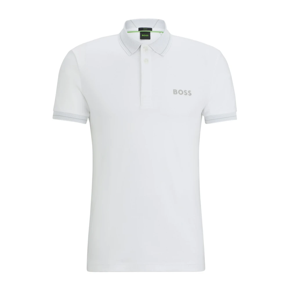 BOSS Green Poloshirt met labelprint model 'Paule'