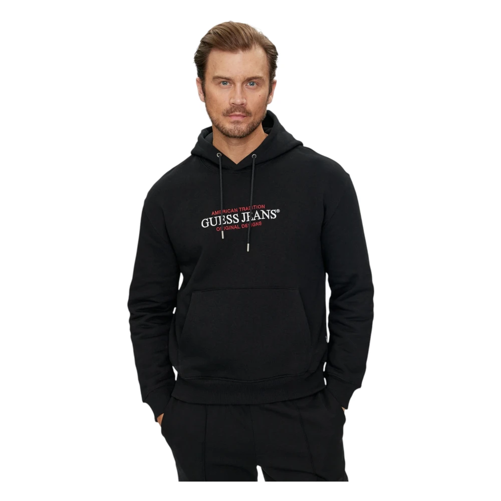Guess Herenmode Hoodies Amerikaanse Traditie Black Heren
