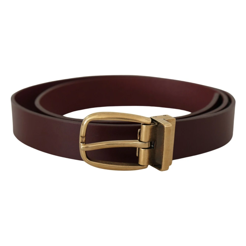 Dolce & Gabbana Men's Gold Classic Leather Belt With Buckle