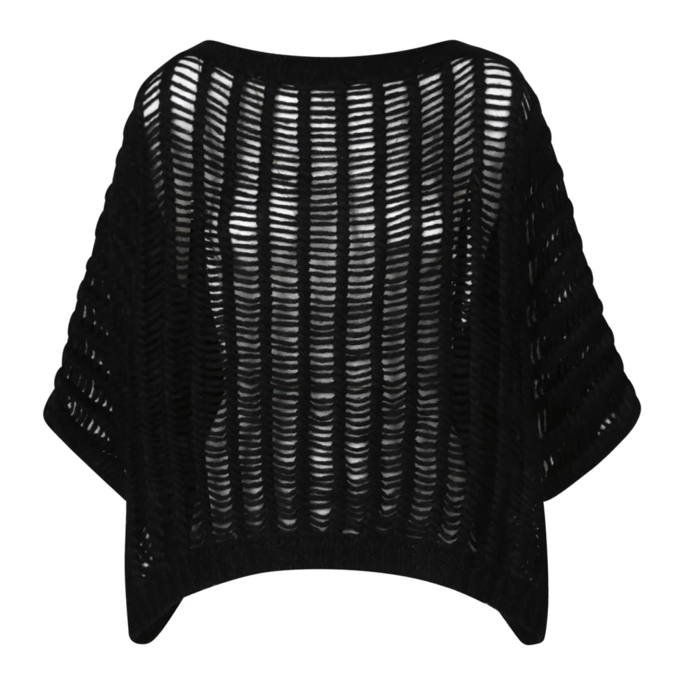 Liviana Conti Moderne Gesneden Sweater Hoogwaardige Stof Black Dames