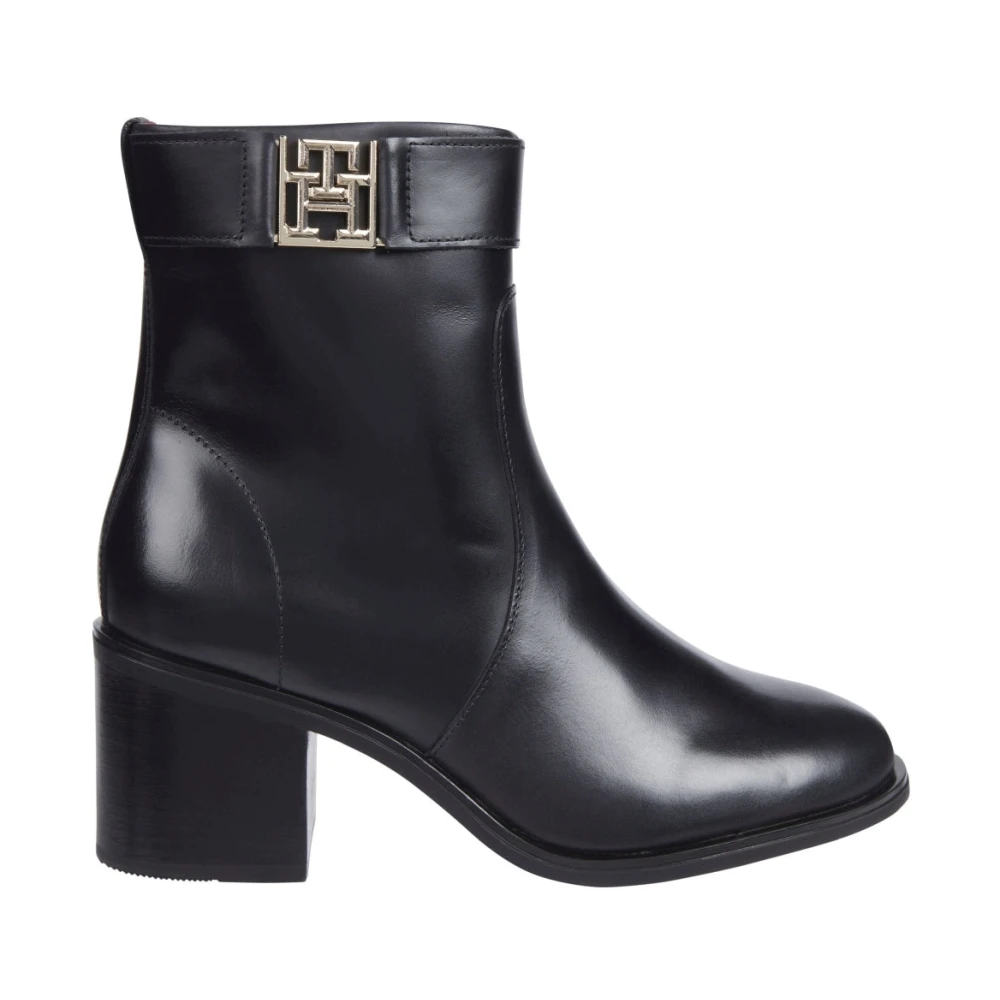 Tommy Hilfiger Women's Black Dressy Heel Ankle Boots - Heeled Boots - 3 Uk - Shoes