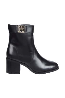 Svarta Eleganta Ankelboots med Klack