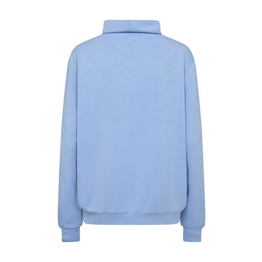 Soyaconcept Blauwe Comfortabele Trui met Hoge Hals Blue Dames