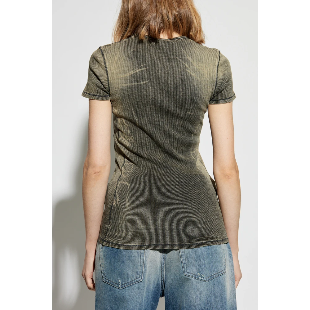 Diesel Geribbelde top T-Hans Gray Unisex