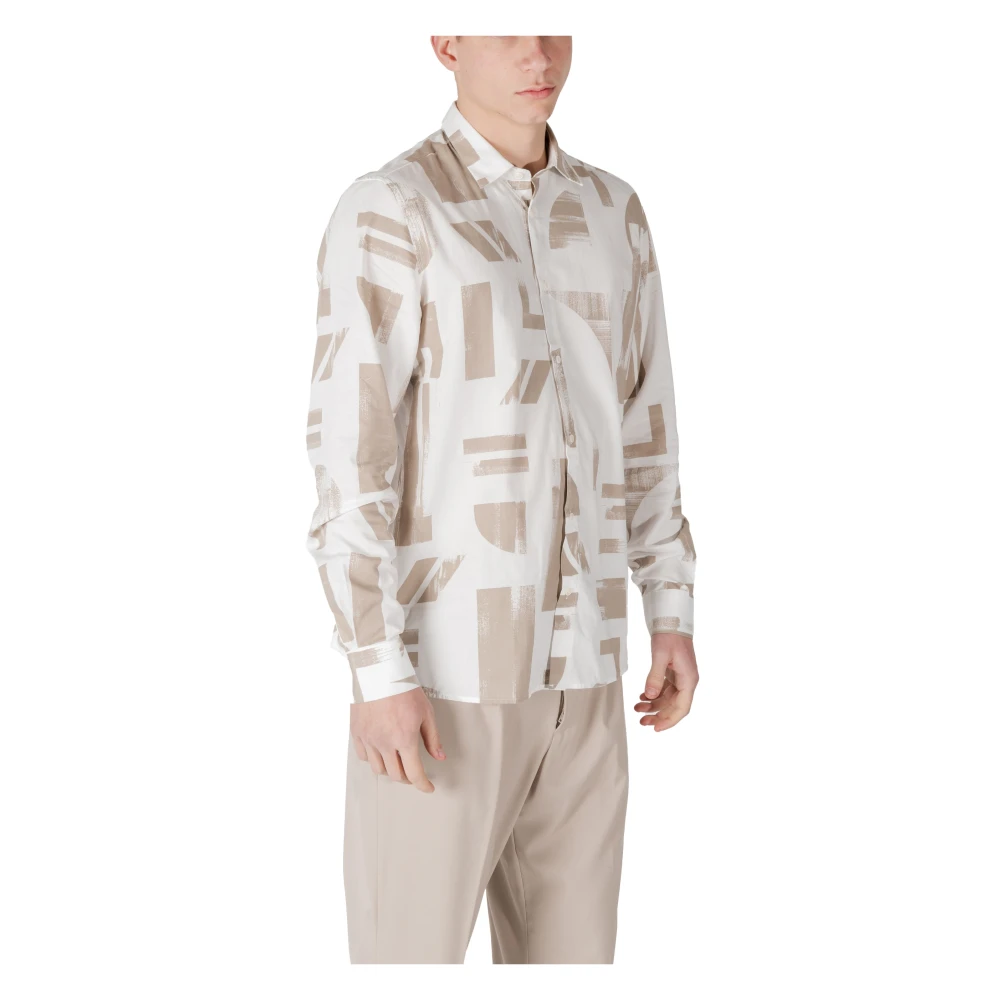Antony Morato Heren Lange Mouwen Shirt Collectie Beige Heren