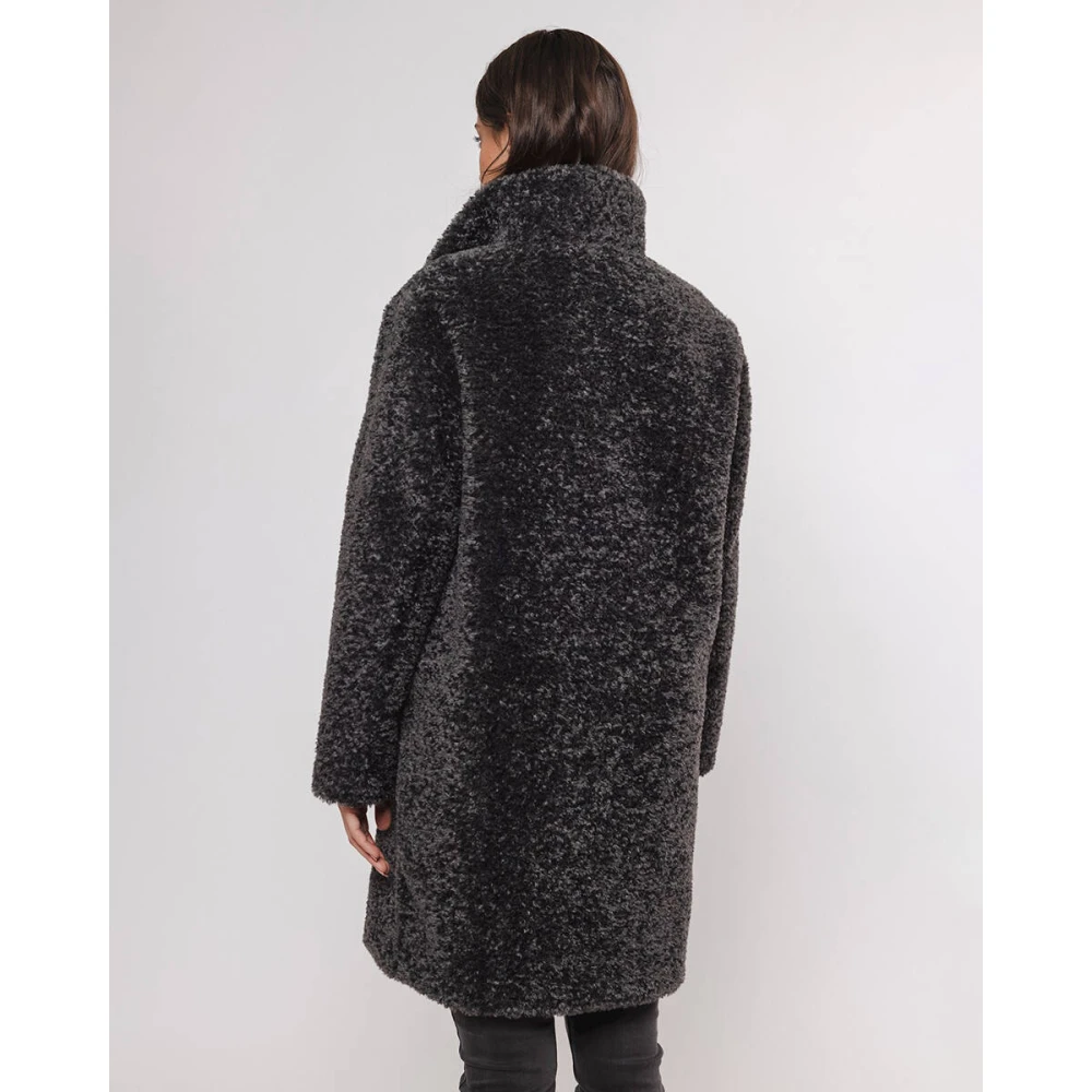 Rino&Pelle Teddy Coat Ena.7002412 Mid Long Style Gray Dames