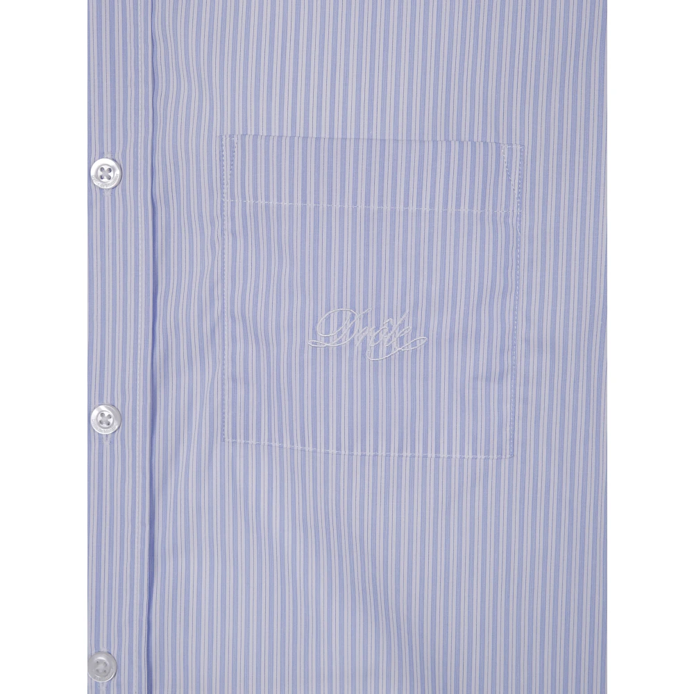 Drole de Monsieur Gestreept Overhemd Blue Heren