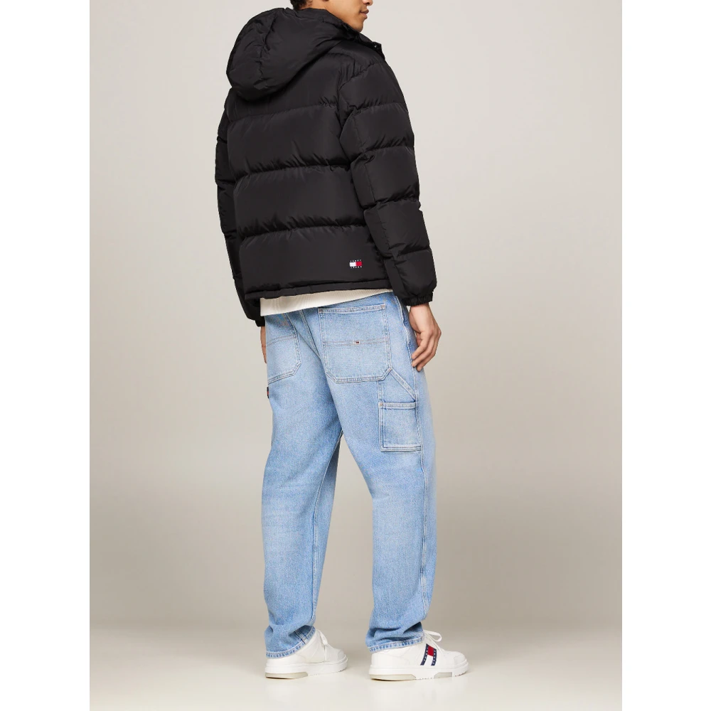 Tommy Jeans Zwarte Pufferjas Alaska Stijl Black Heren