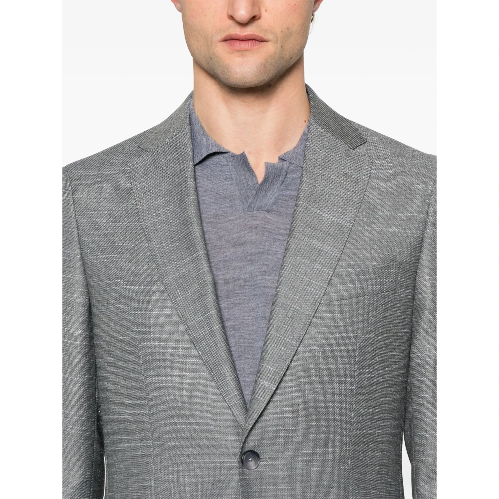 Hugo Boss Slim Fit Wollen Blazer Gray Heren
